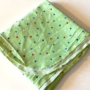 Green Multicolor Polka Dot Baby Blanket Flannel Receiving Swaddling Thin Light